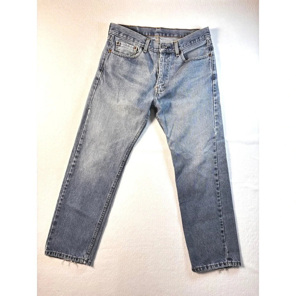 Levis 505 Vintage Regular‎ Fit Straight Leg Jeans Mens W33 L30 Medium Wash Blue